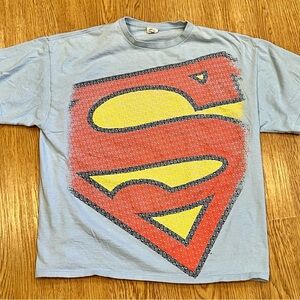 Vintage Superman Logo T-Shirt Size XL
